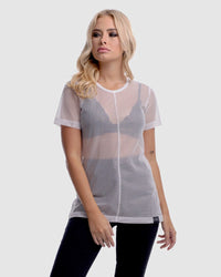 Sheer Boyfriend-Cut Top