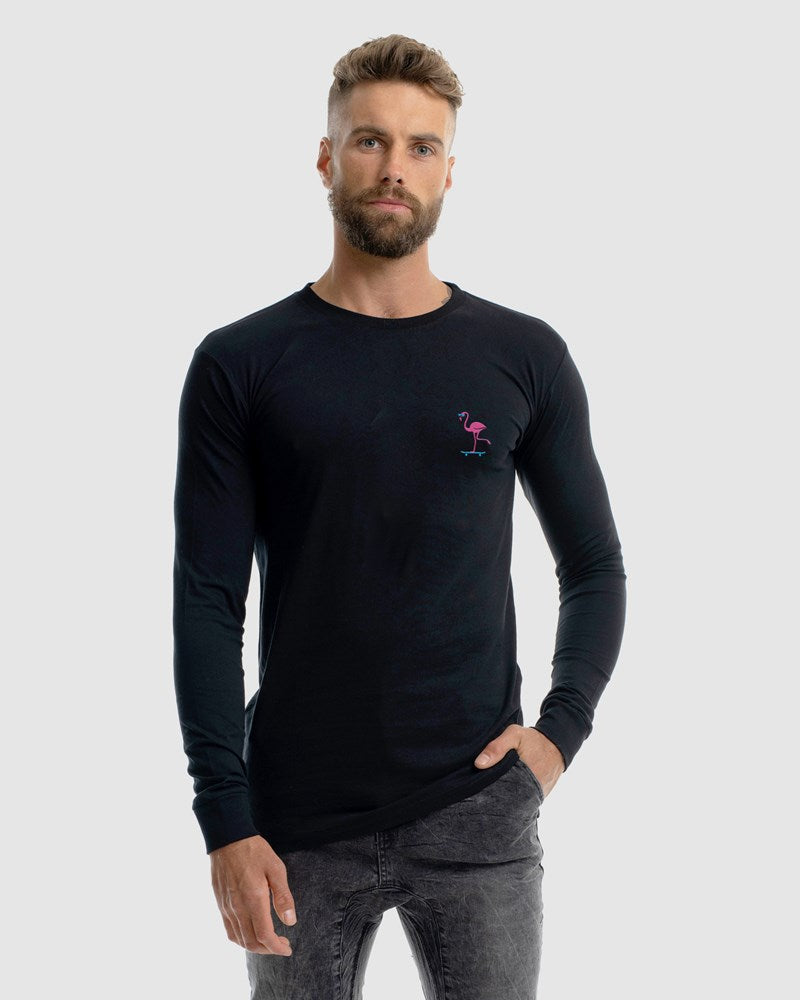 Flamingo Skating Long Sleeve Tee