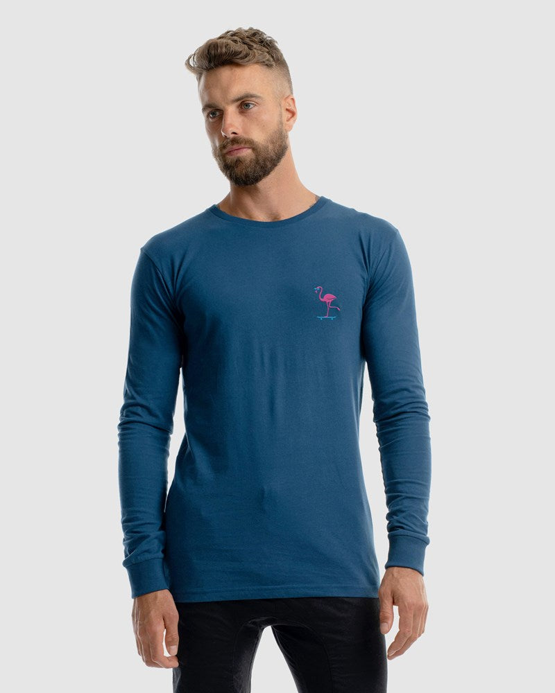 Flamingo Skating Long Sleeve Tee