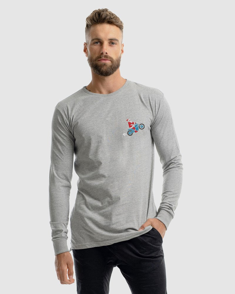 Motorbike Santa Long Sleeve Tee