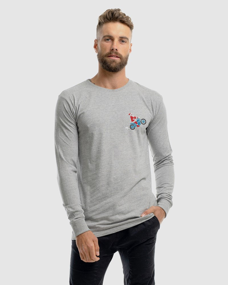 Motorbike Santa Long Sleeve Tee