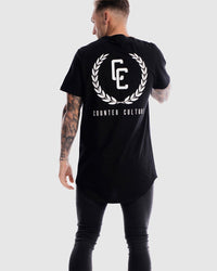 Garland Imprint Curved Hem Tee