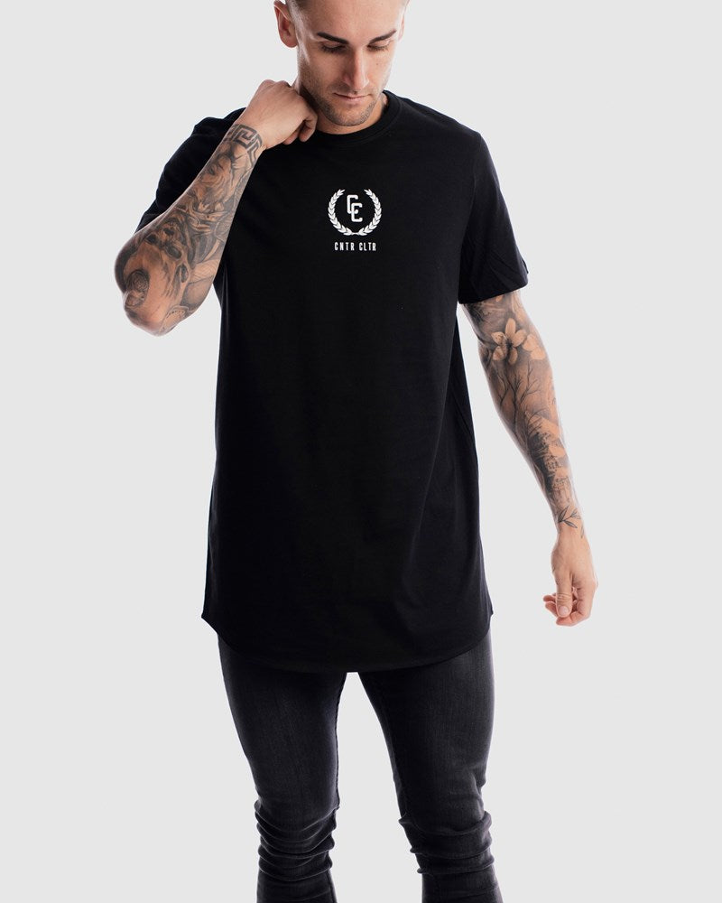 Garland Imprint Curved Hem Tee