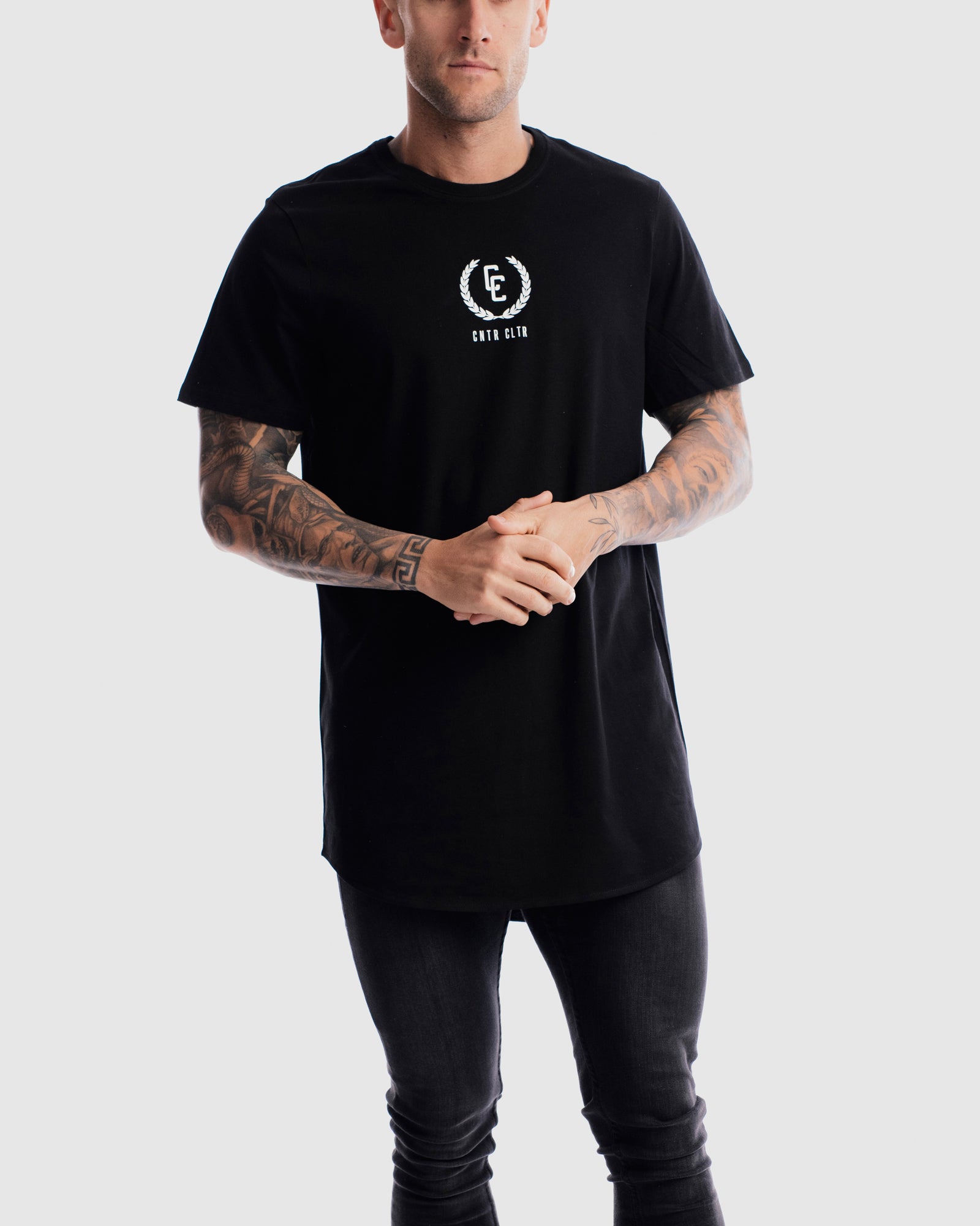 Garland Imprint Curved Hem Tee