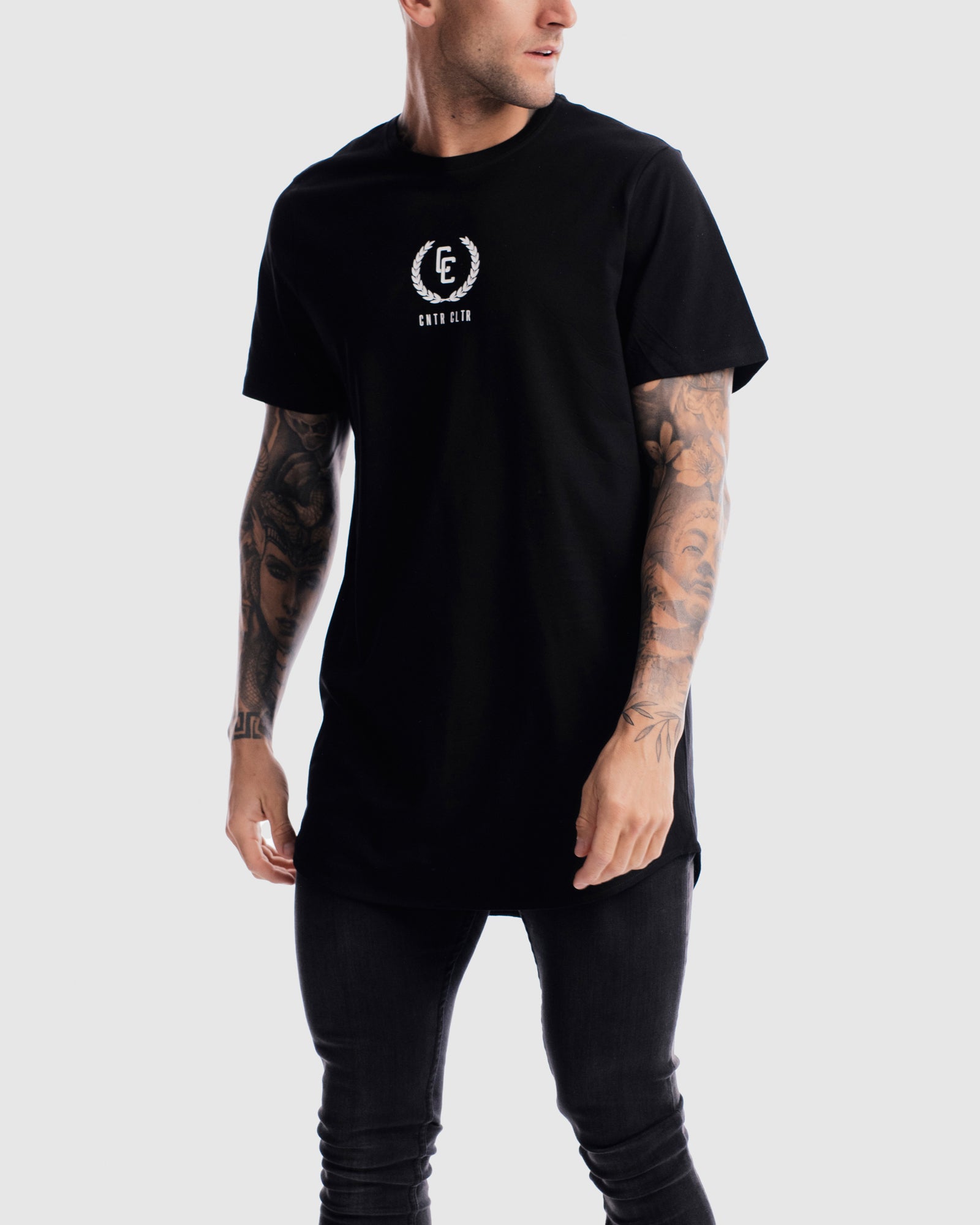 Garland Imprint Curved Hem Tee