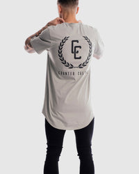 Garland Imprint Curved Hem Tee