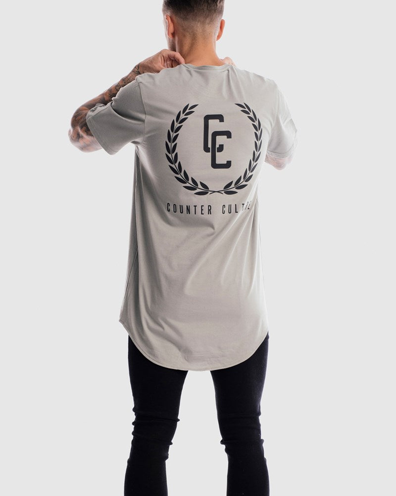 Garland Imprint Curved Hem Tee