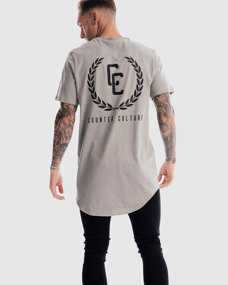 Garland Imprint Curved Hem Tee