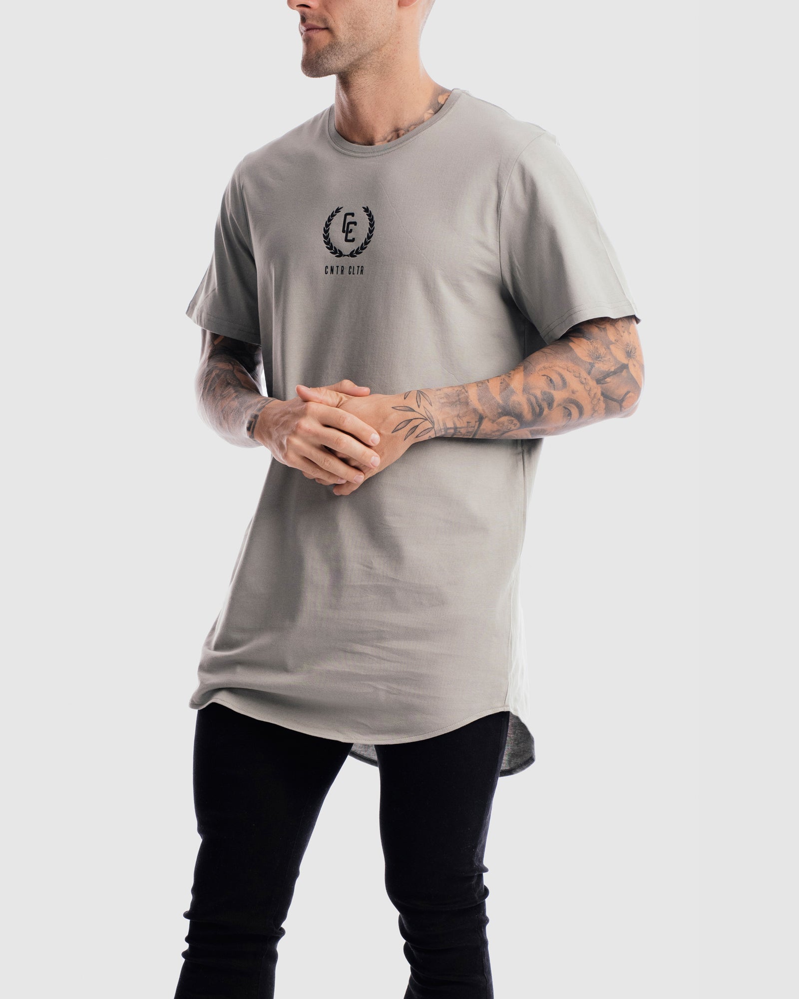 Garland Imprint Curved Hem Tee