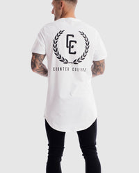 Garland Imprint Curved Hem Tee