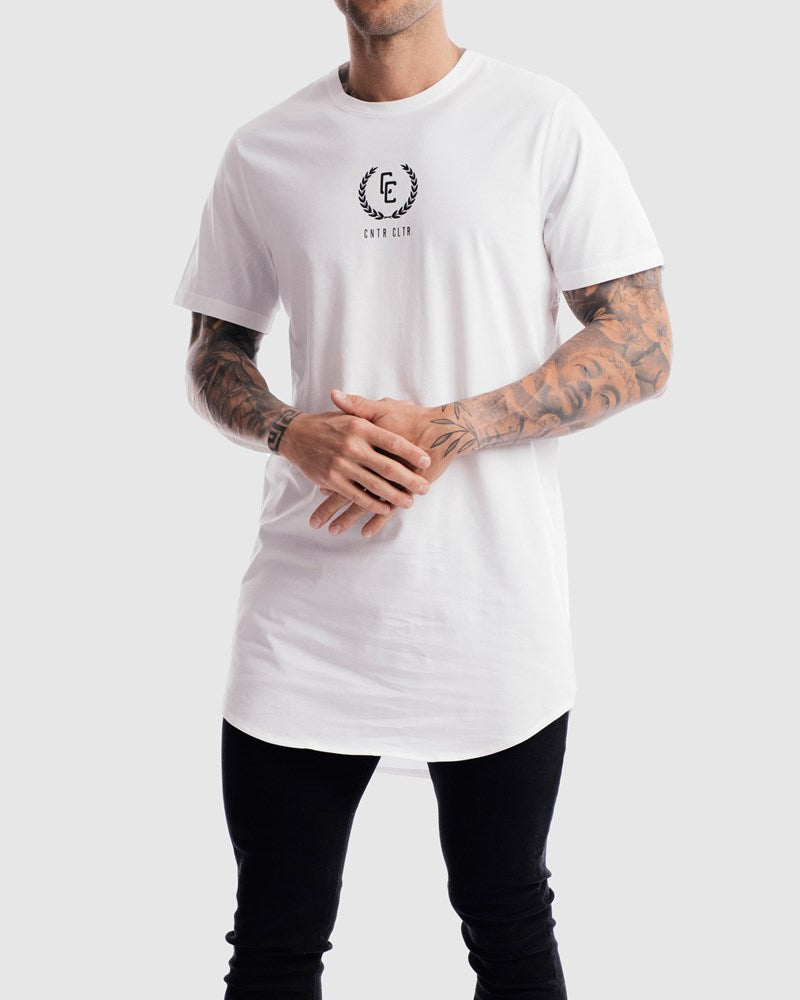 Garland Imprint Curved Hem Tee