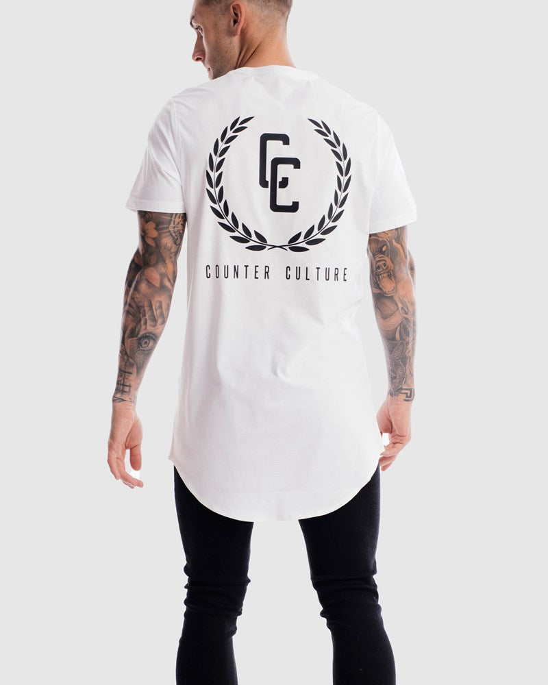 Garland Imprint Curved Hem Tee