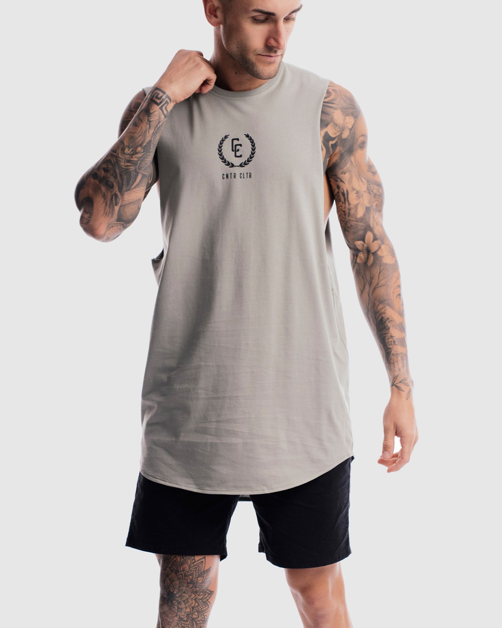 Garland Imprint Curved Hem Tank