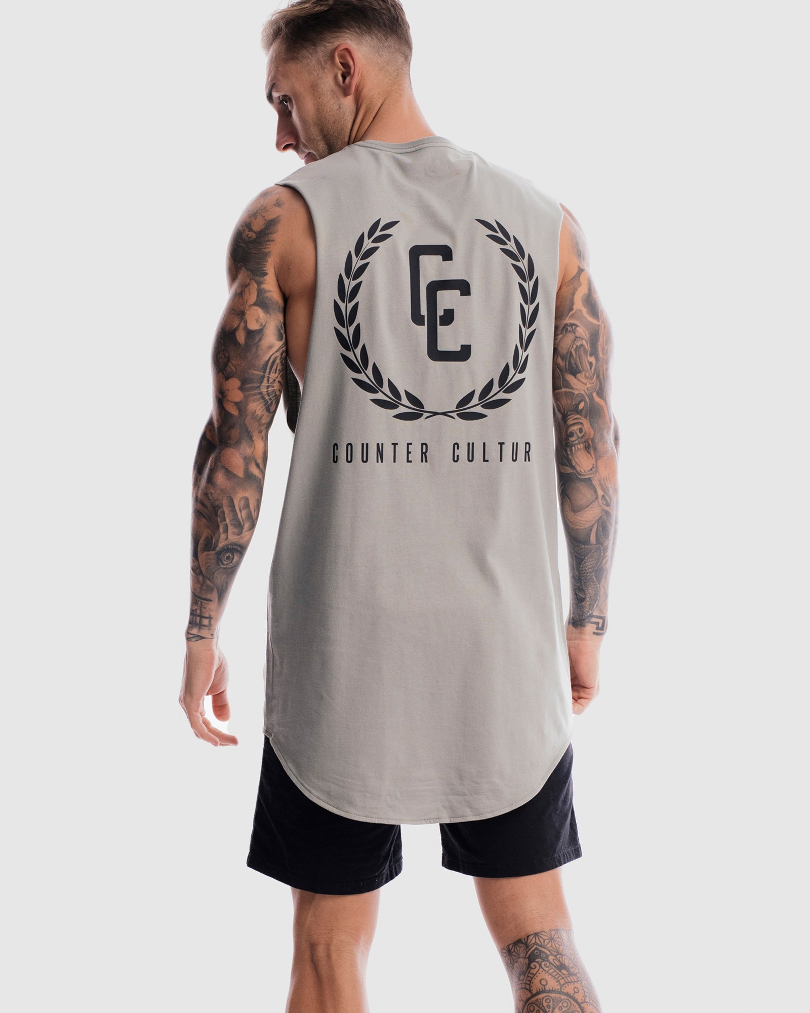 Garland Imprint Curved Hem Tank