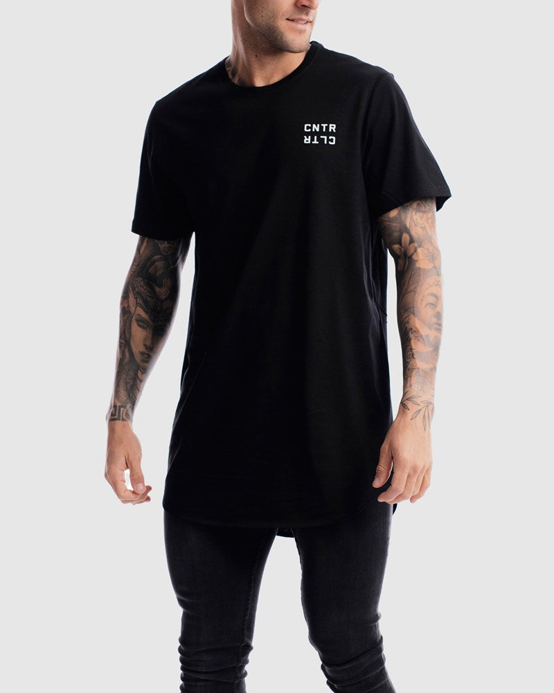 Geo Curved Hem Tee