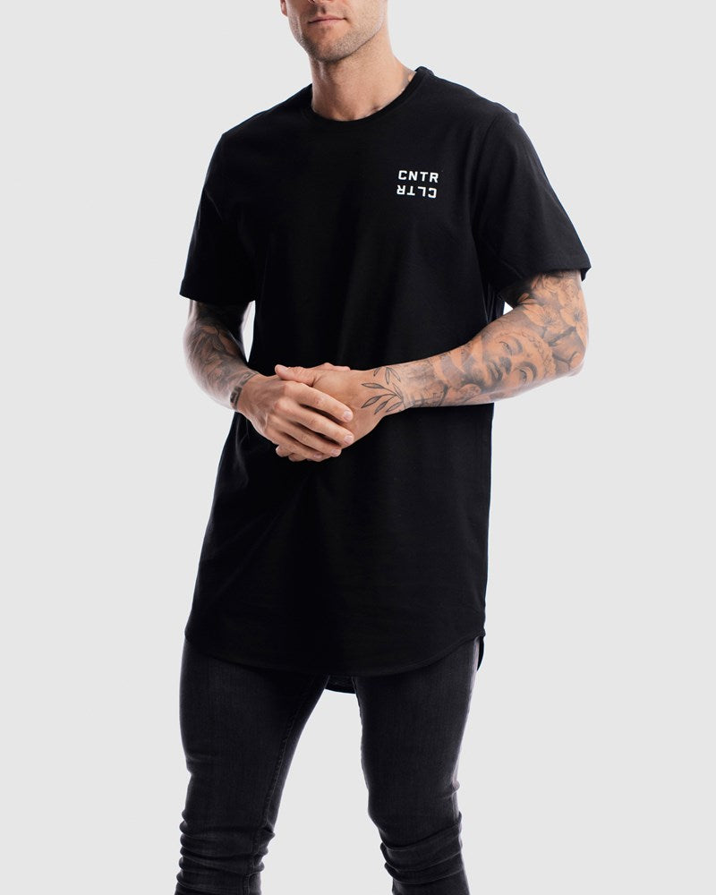 Geo Curved Hem Tee