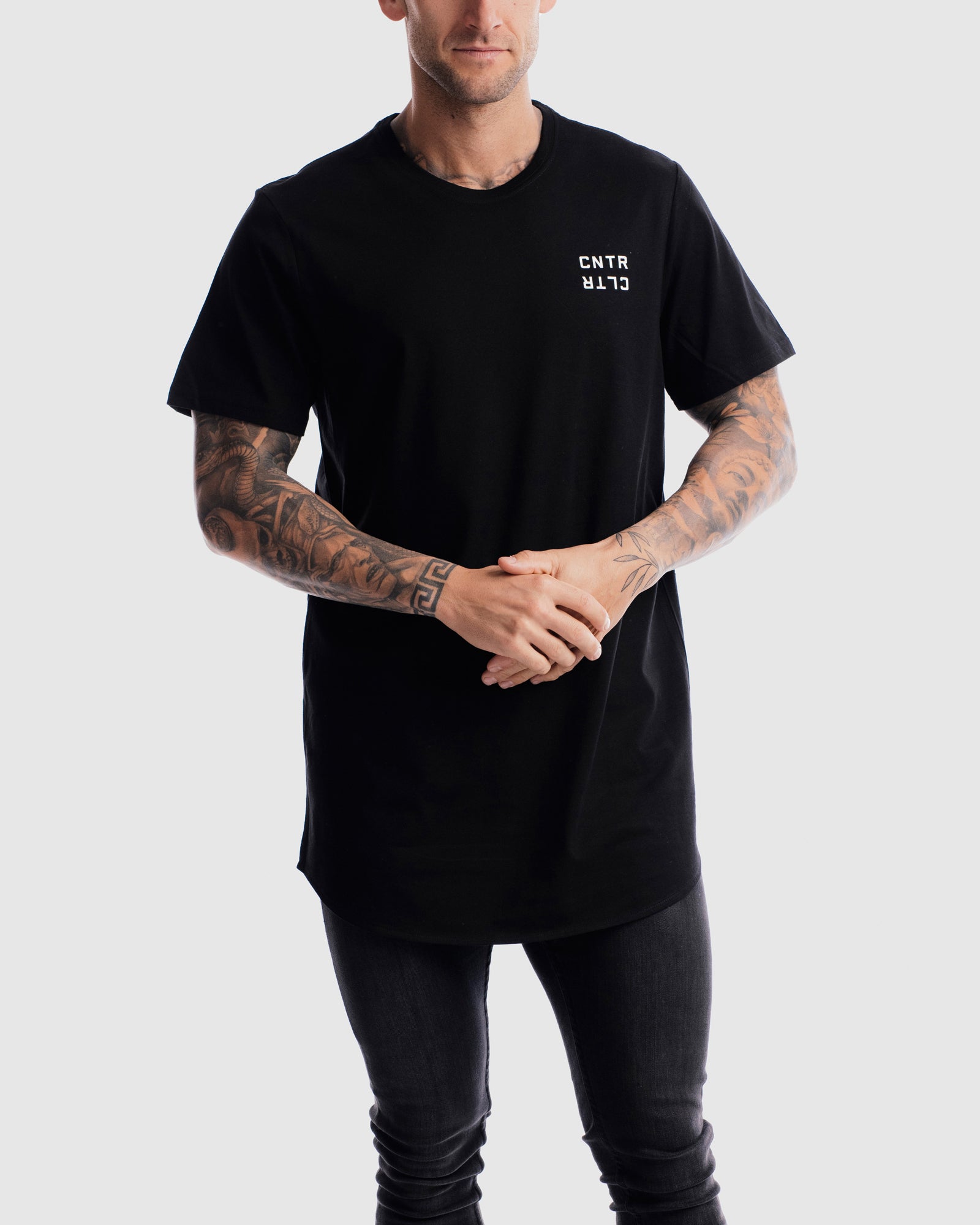 Geo Curved Hem Tee