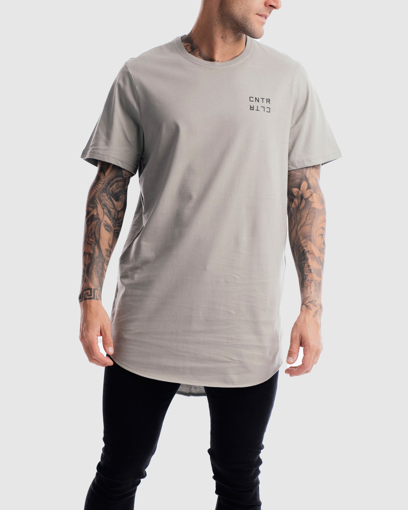 Geo Curved Hem Tee