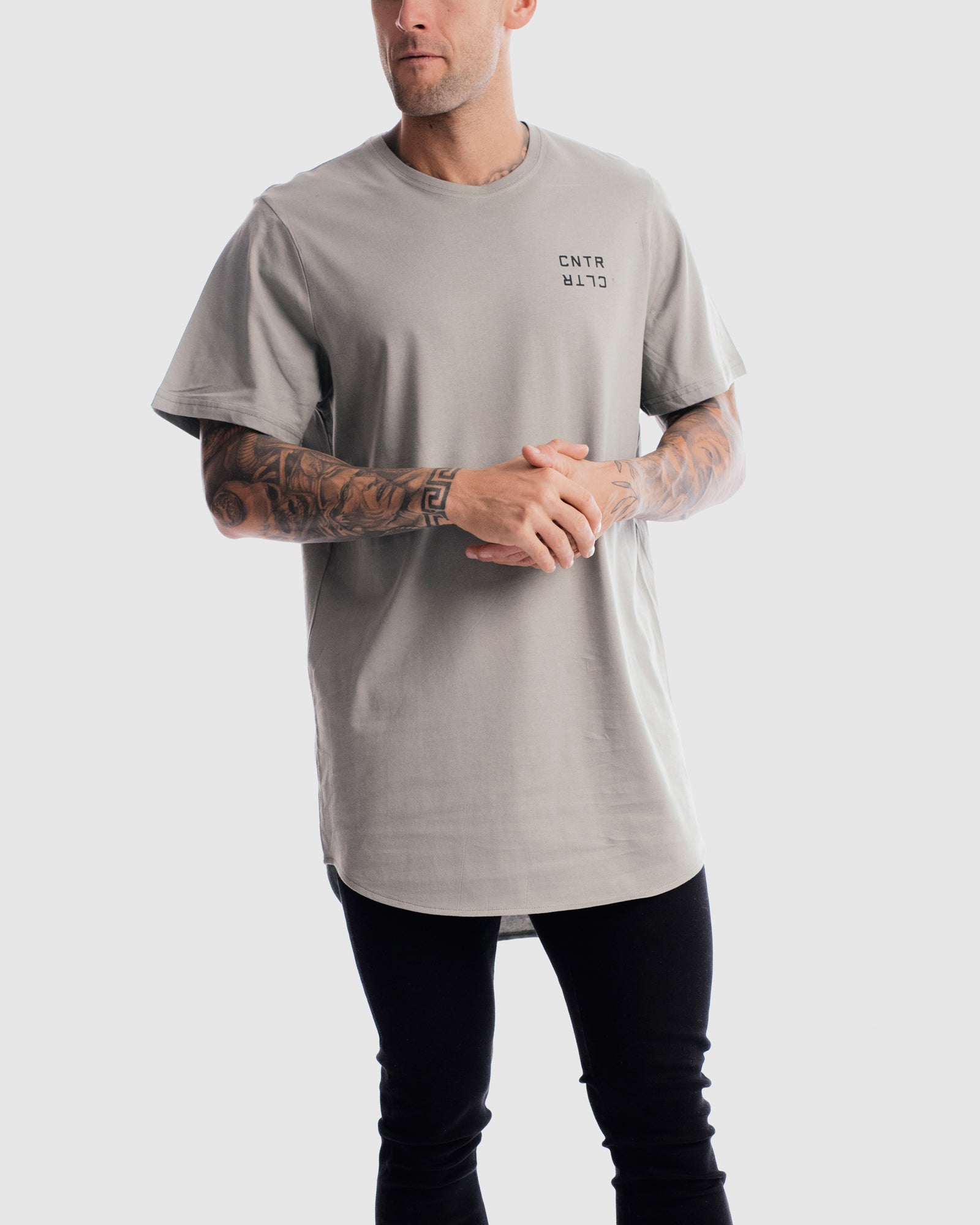 Geo Curved Hem Tee