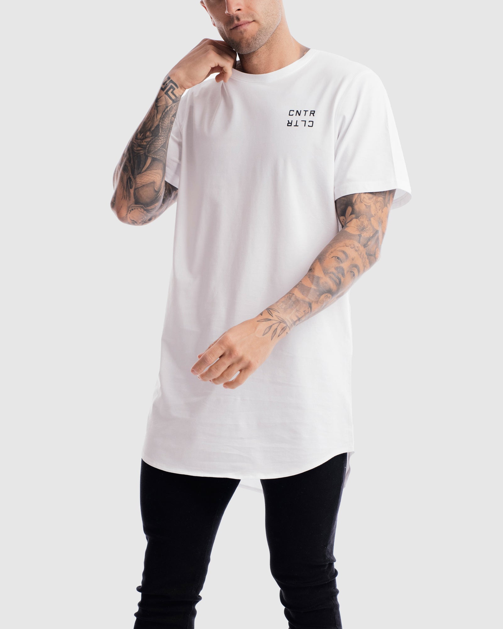 Geo Curved Hem Tee