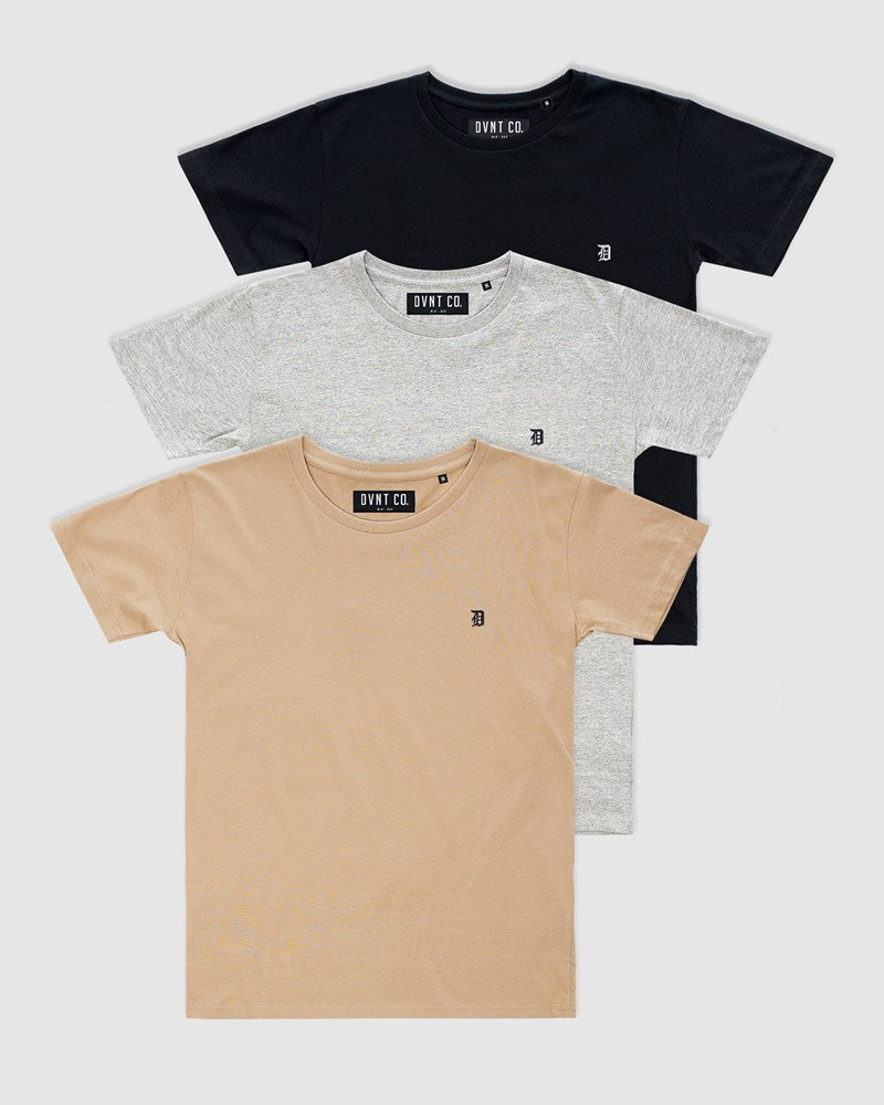 3-Pack Classic Embroidery Tee