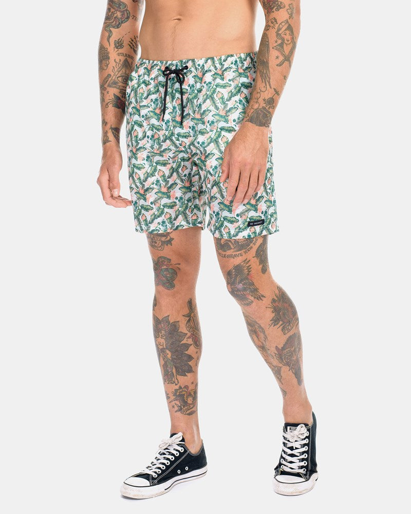 Floral Skull Swim Shorts