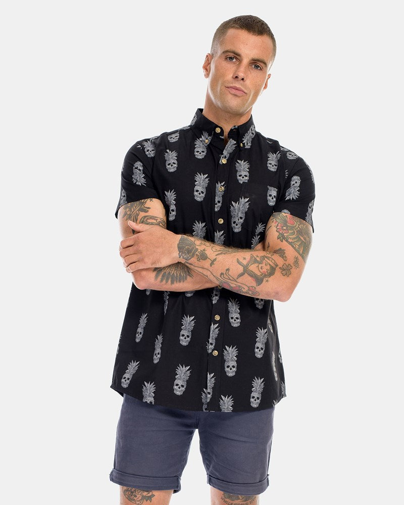 Pineapple Skull SS Dress Shirt