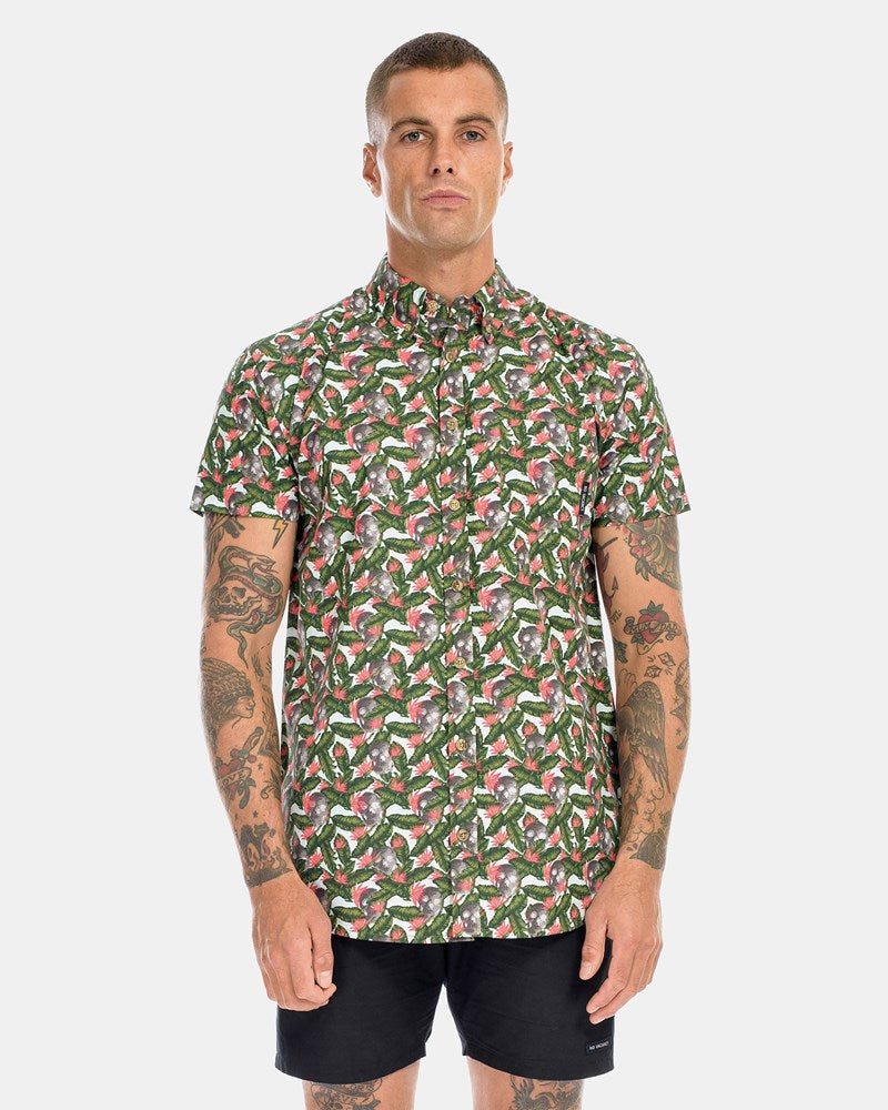 Floral Skull SS Dress Shirt