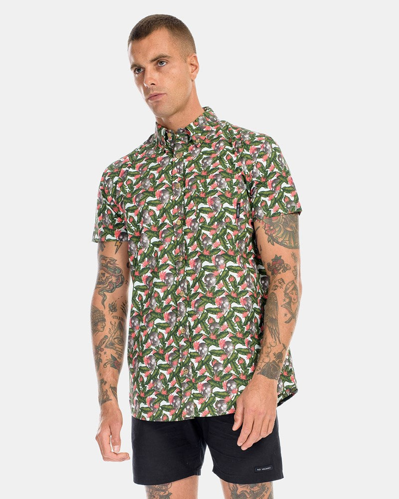 Floral Skull SS Dress Shirt