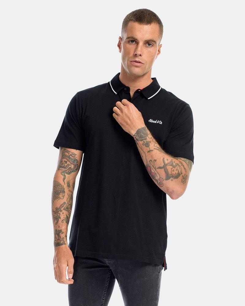 Essential Embroidery Stripe Polo