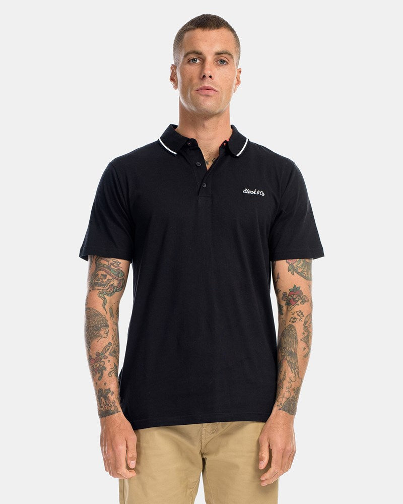 Essential Embroidery Stripe Polo