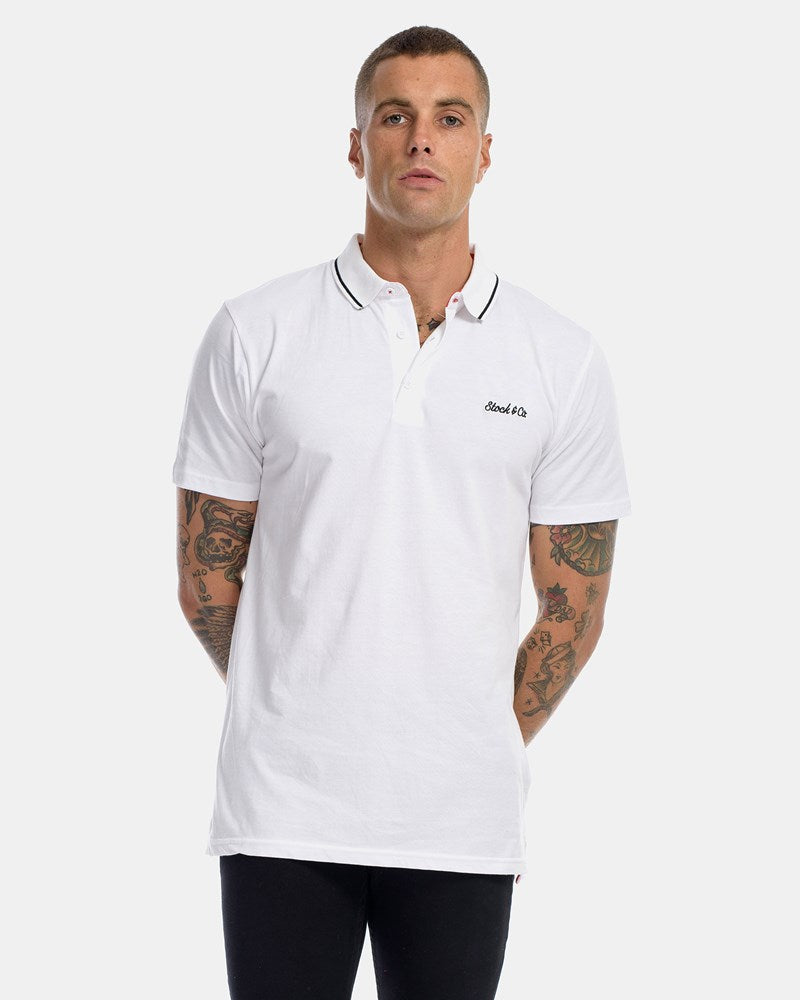 Essential Embroidery Stripe Polo
