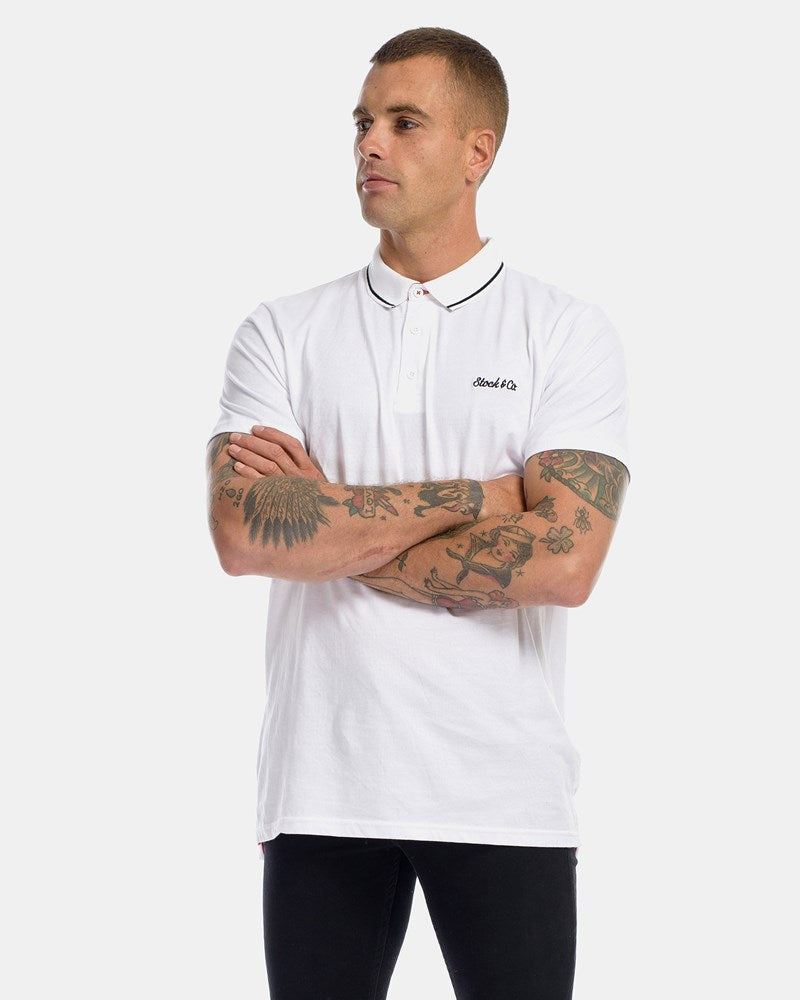 Essential Embroidery Stripe Polo