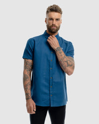 Linen - Cuba Embroidery Button Down SS Dress Shirt