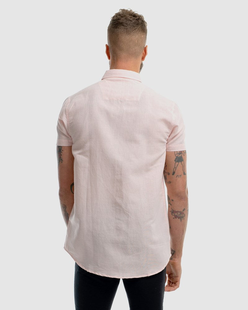 Linen - Cuba Embroidery Button Down SS Dress Shirt