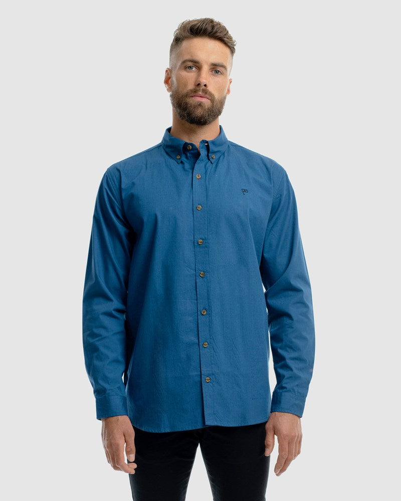 Linen - Cuba Embroidery Button Down LS Dress Shirt