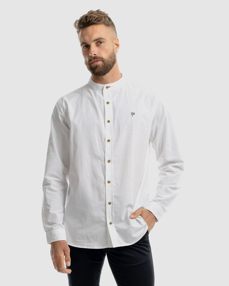 Cuba Mandarin Collar LS Dress Shirt