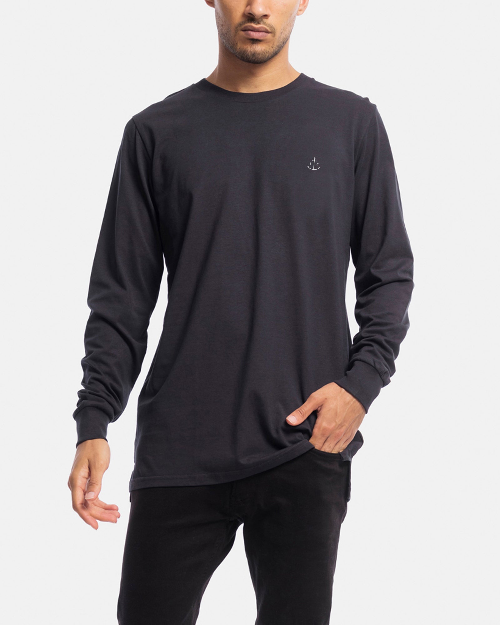 Stock & Co Anchor Embroidery Long Sleeve Tee