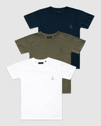 3-Pack Stock & Co Anchor Embroidery Tee