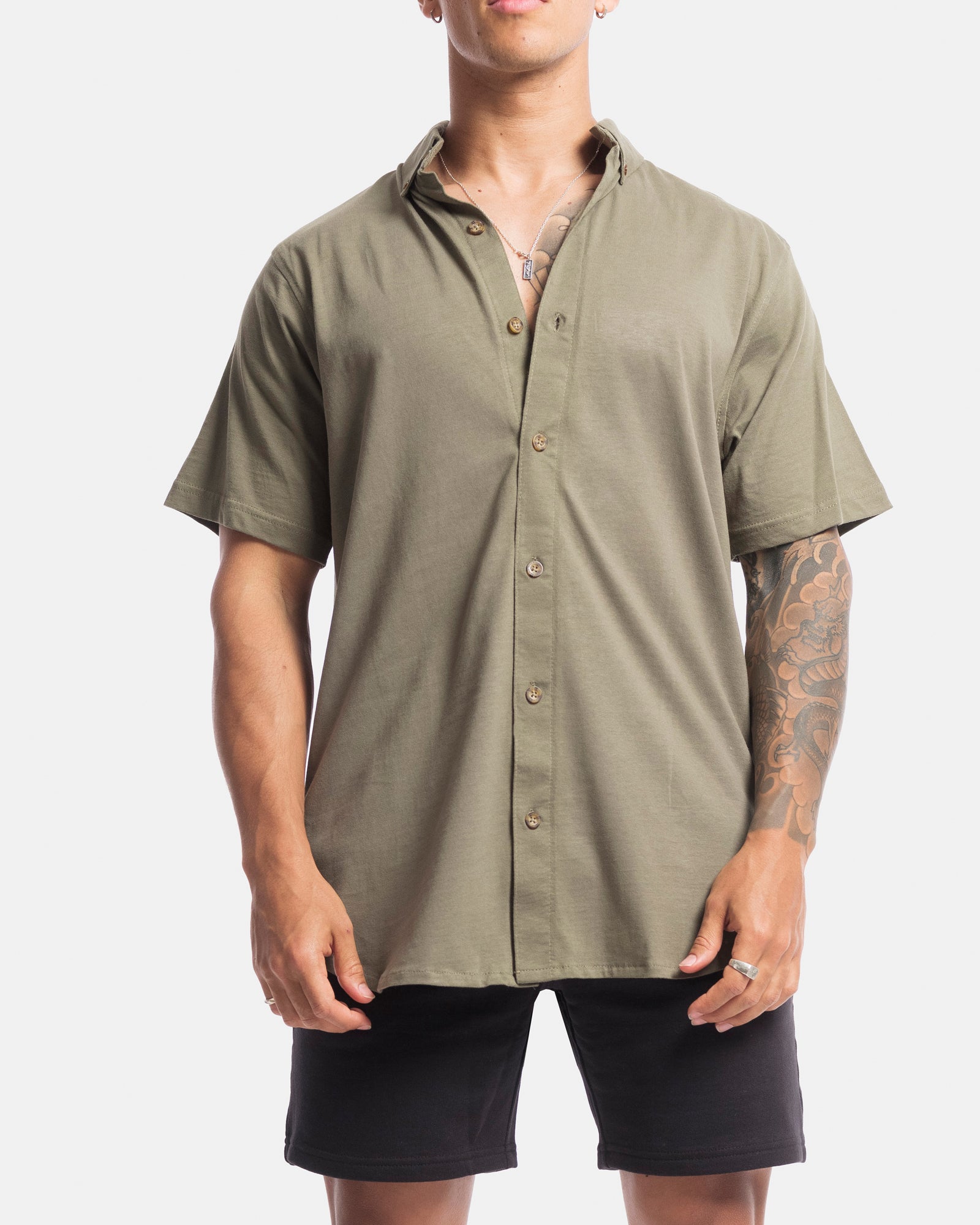 Short Sleeve Jersey Dress Shirt