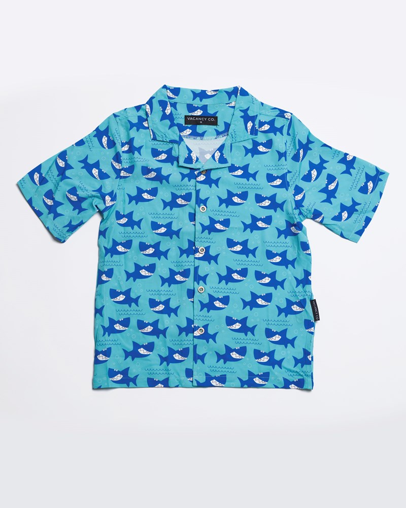 Smiley Shark Dress Shirt - Youth