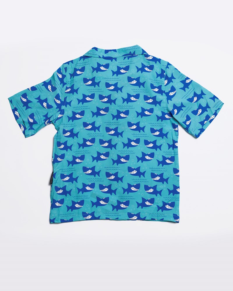 Smiley Shark Dress Shirt - Youth
