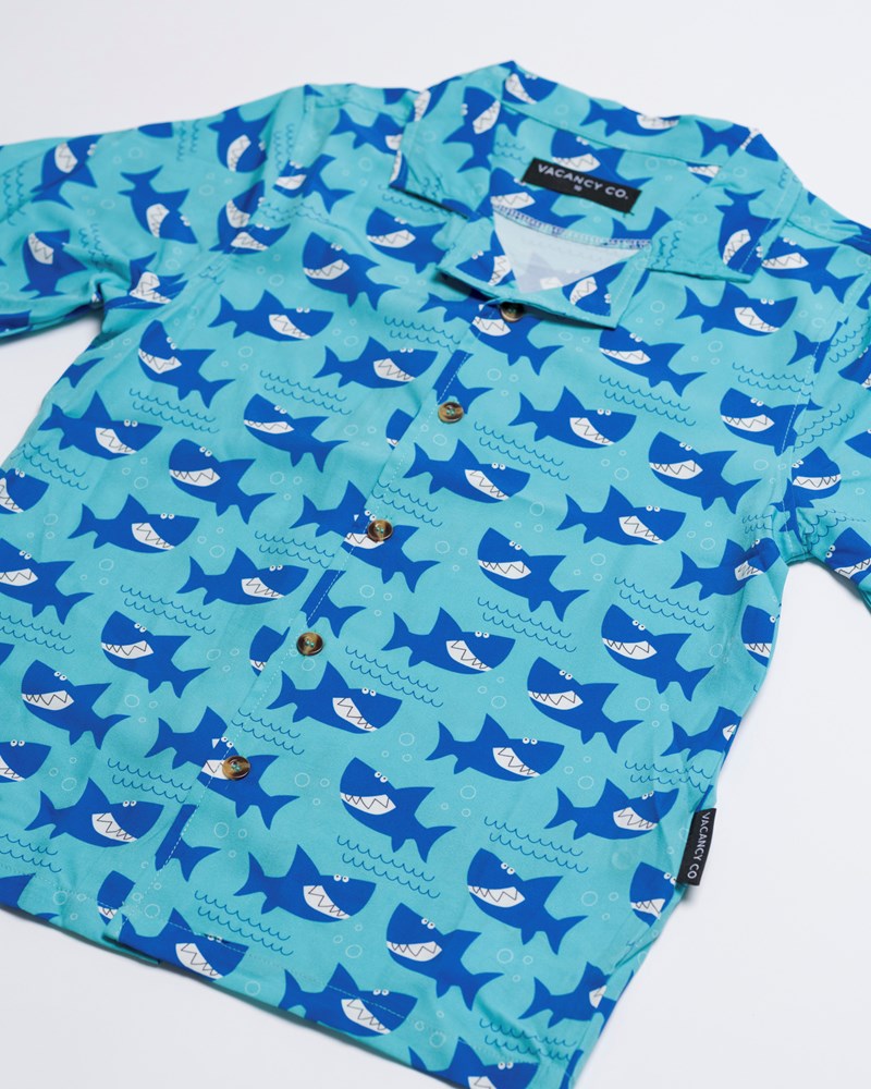 Smiley Shark Dress Shirt - Youth