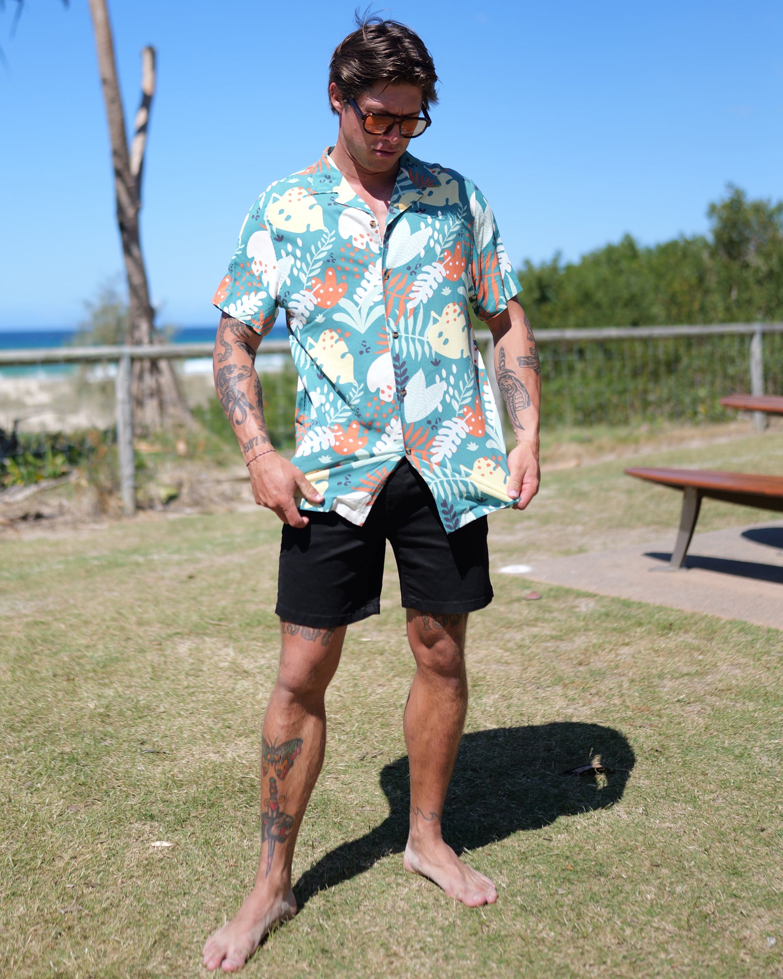 Abstract Leaf Rayon Shirt