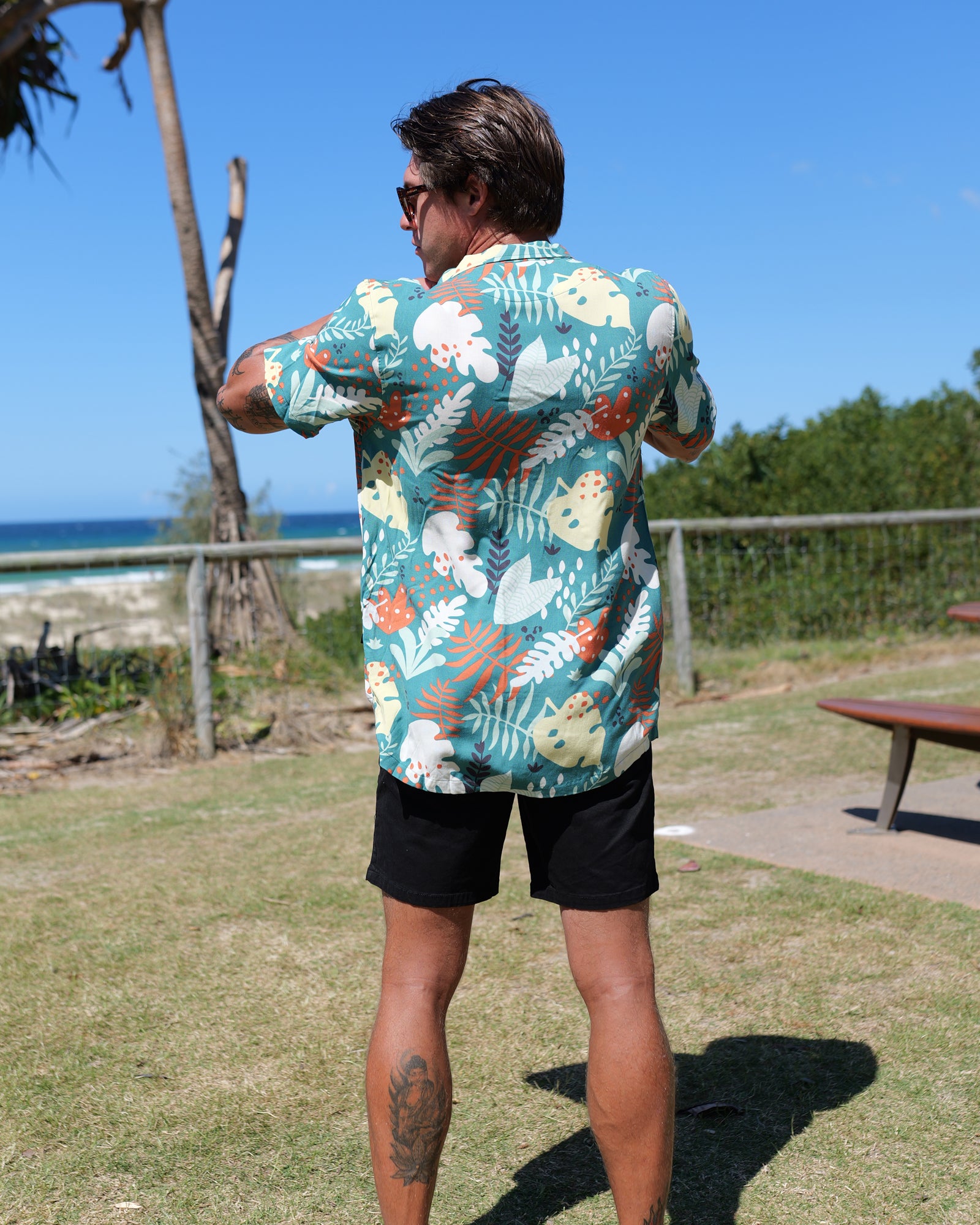 Abstract Leaf Rayon Shirt