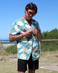 Abstract Leaf Rayon Shirt