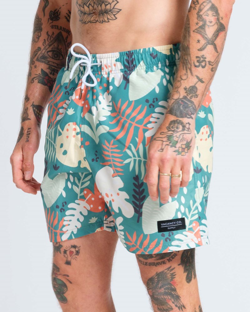 Abstract Leaf Swim Short