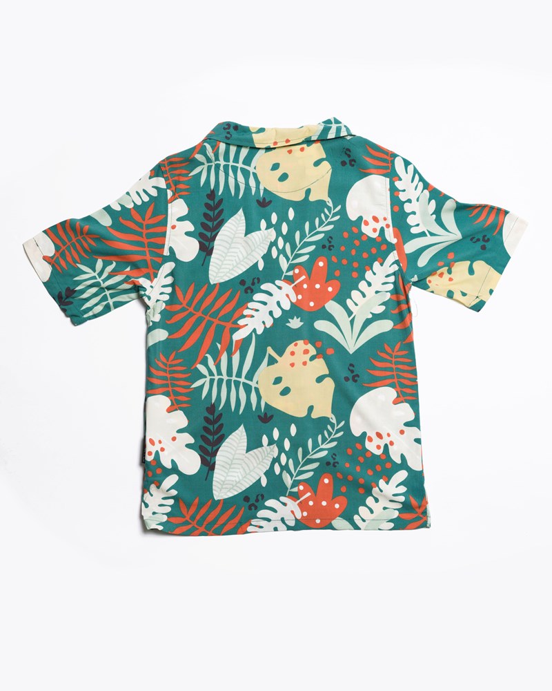 Abstract Leaf Rayon Dress Shirt - Youth