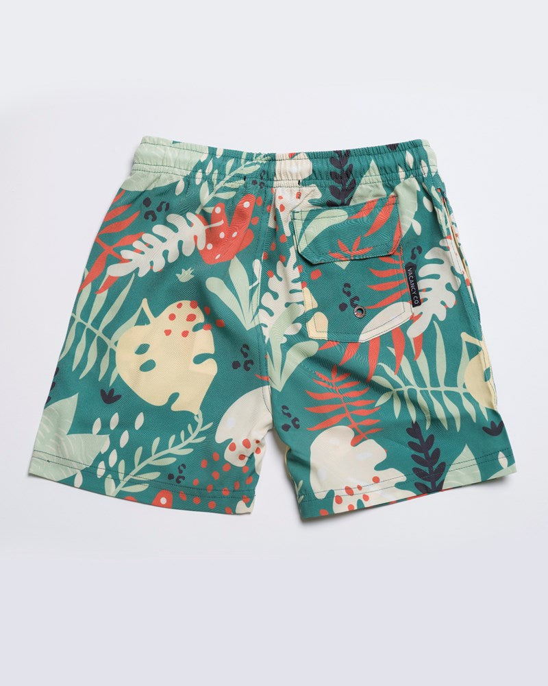 Abstract Leaf Swim Short - Youth
