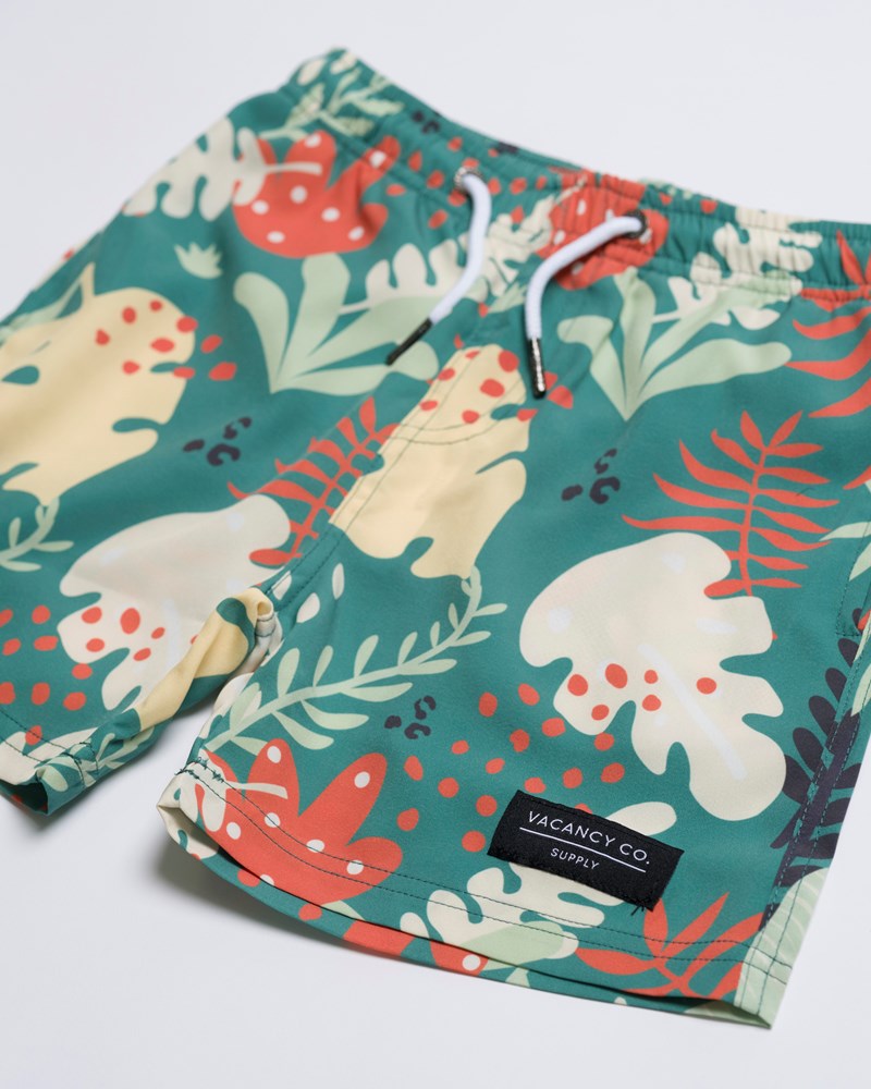 Abstract Leaf Swim Short - Youth